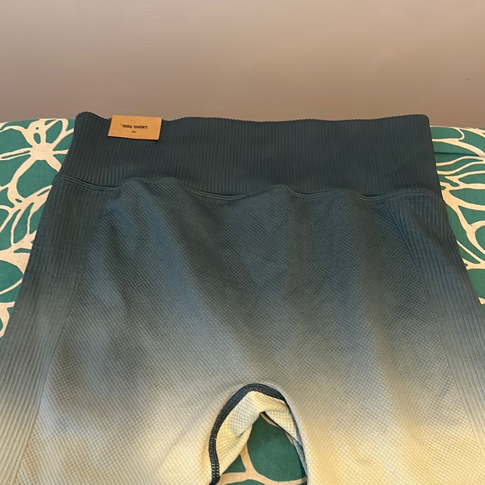 Bluish/Green Spandex Biker Shorts, (PINK)